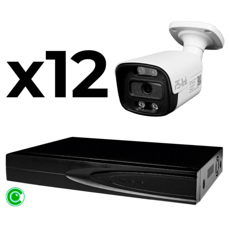 Комплект видеонаблюдения IP 8Мп KIT-C812IP-ST 12 камер для улицы, умная аналитика, детекция человека, детекция автомобиля, область вторжения