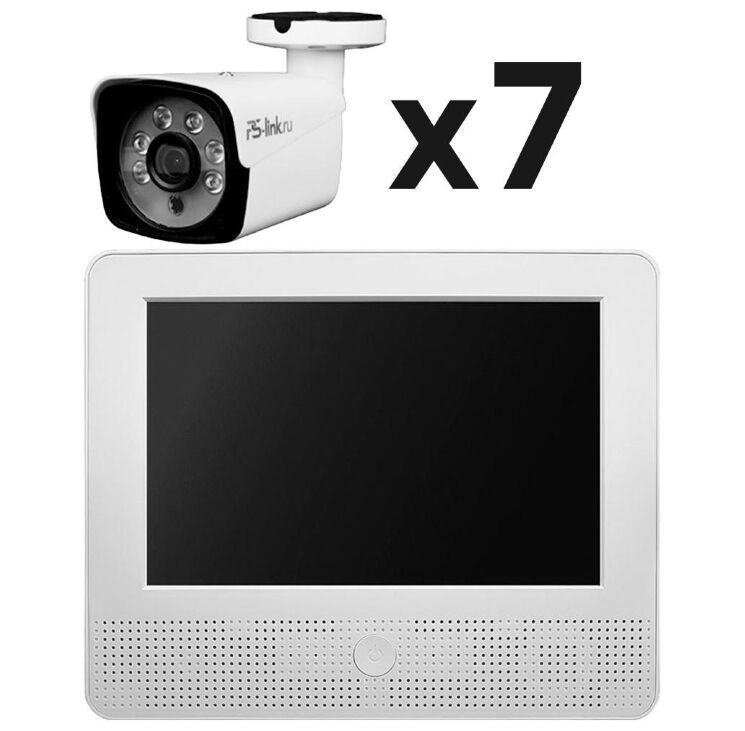 Комплект видеонаблюдения AHD 5Мп KIT-C9507HD 7 камер для улицы, регистратор с монитором